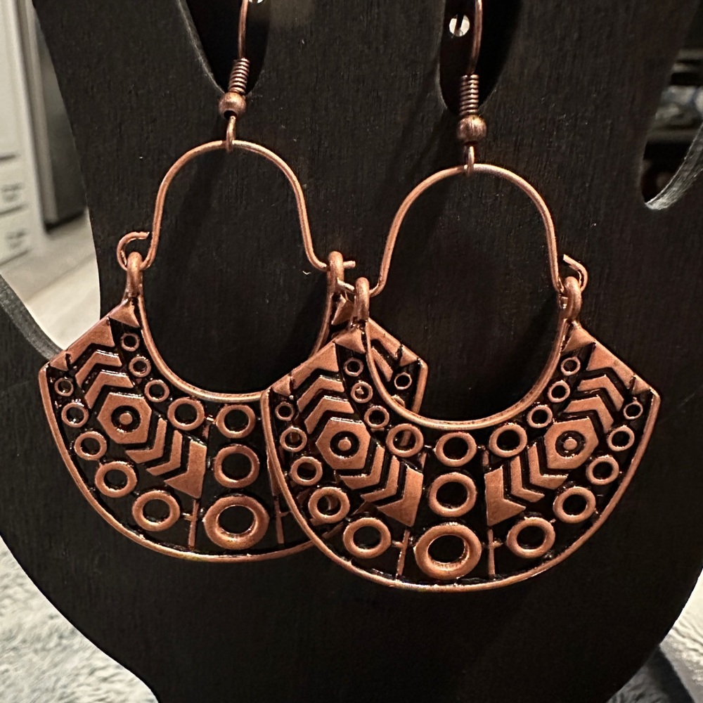 Copper fish hook earrings